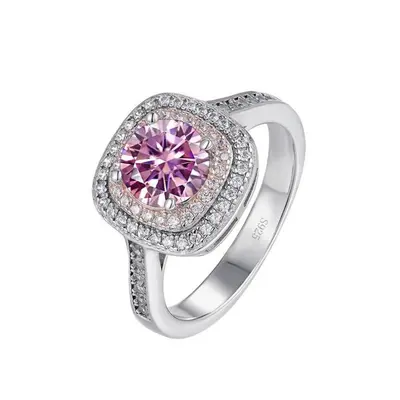 (pink, 7.5) Bagueringen Carat Moissanite Diamond Ring For Engagement Wedding Women&apos;s S925 S