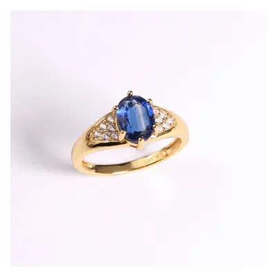 (blue, US RING SIZE:7#) Elegant Vintage Natural Gemstone Blue Kyanite Sterling Silver Ring For W