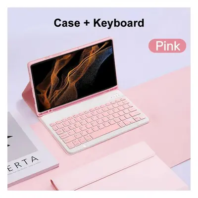 (pink, galaxy tab s9FE) Bluetooth Keyboard Case For Samsung Galaxy Tab S8 Ultra 14.6 Inch 12 Inc