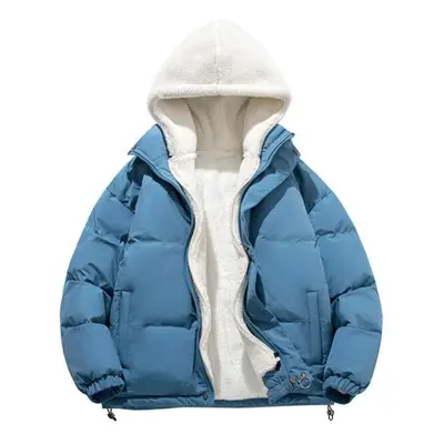 (blue, XL) Autumn And Winter Warm Winter Cotton-padded Jacket For Men And Women Padded Jacket La