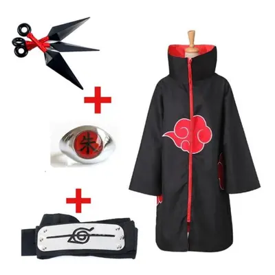 (as the picture, XXXL) Children/kids Anime Naruto Akatsuki /uchiha Itachi Costume Cosplay Hallow