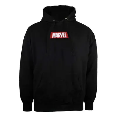 (M, Black) Marvel Mens Box Logo Hoodie