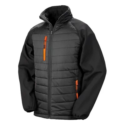 (M, Black/Orange) Result Unisex Adult Compass Softshell Padded Jacket