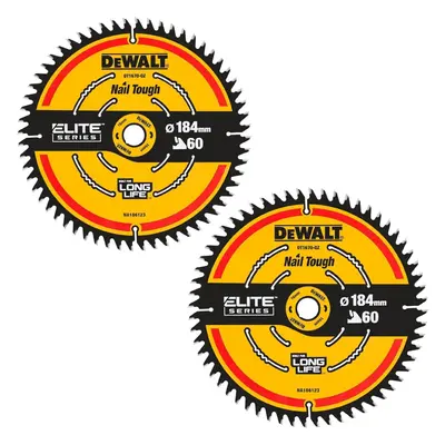 2 x Dewalt DT1670 ELITE EXTREME Cordless Mitre Saw Blade DCS365 184mm Tooth