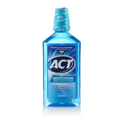 ACT Restoring Fluoride Mouthwash 33.8 fl. oz. Strengthens Tooth Enamel