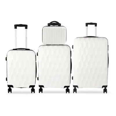 (White) 4PCS Travel Luggage Suitcase Set