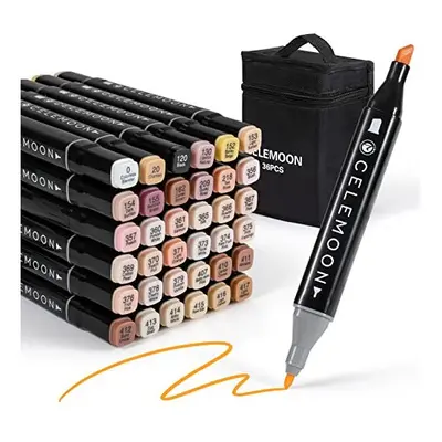 36 Skin Tone Colors Dual Tips Sketch Art Alcoholbased Markers Pens Fine Broad Chisel Permanent f