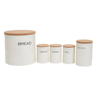 5Pc Cream Kitchen Storage Set, Kitchen Storage Set, Piece Kitchen Canister Set, Stainless Steel 