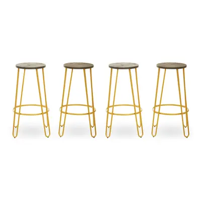 Premier Housewares District Gold Finish Metal Frame Bar Stool