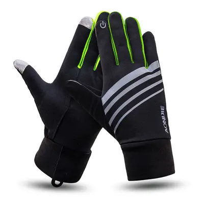 (Yellow, S/M) Winter Thermal Warm Full Finger Skiing Cycling Glove Skiing Xiaomi Motorcycle E-bi