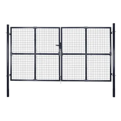 vidaXL Mesh garden Gate Galvanised Steel 289x175cm Grey Garden Fencing Door