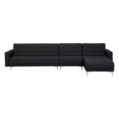 Left Hand Modular Fabric Sofa Graphite Grey ABERDEEN