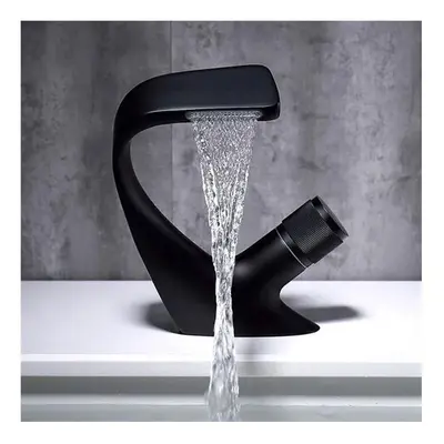 (Black) Modern Waterfall Faucet Luxury Bathroom Sink Taps