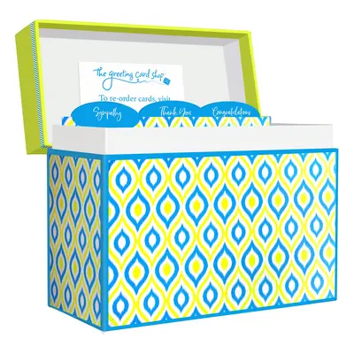 Designer Greetings Greeting Card Organizer Box with Dividers and Calen