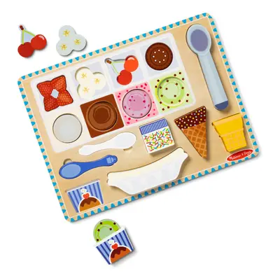 Melissa & Doug Wooden Magnetic Ice Cream Puzzle & Play Set