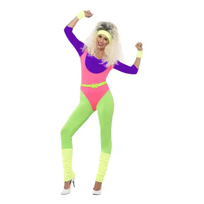 (XS, Multicoloured) Smiffys Womens/Ladies 80s Work Out Contrast Costume Set