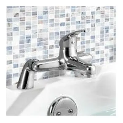 Chrome Bathroom Bath Filler Mixer Tap Deck Mounted Single Lever Modern