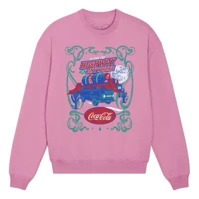 (S, Candyfloss Pink) Coca-Cola Unisex Adult Highway Sweatshirt