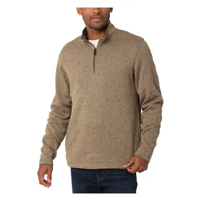 Wrangler Authentics Men's Long Sleeve Fleece Quarter-Zip Petrified Oak Small