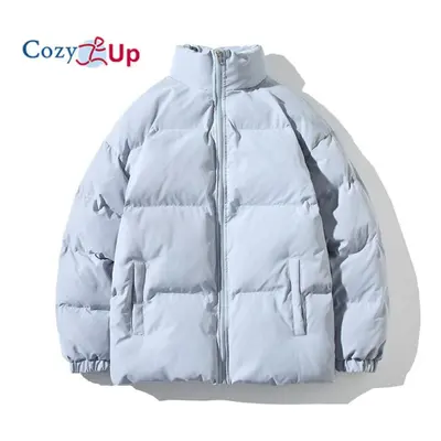 (light blue, L) Cozy Up Men Warm Coat Winter Thicken Jacket