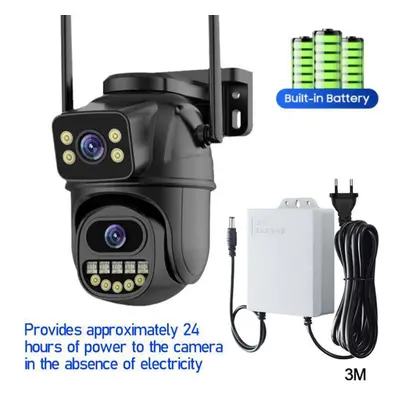 (black, Camera+batterie) Aiook Icsee Cctv Camera Wi-fi 4k 8mp Wireless Outdoor Surveillance Dual