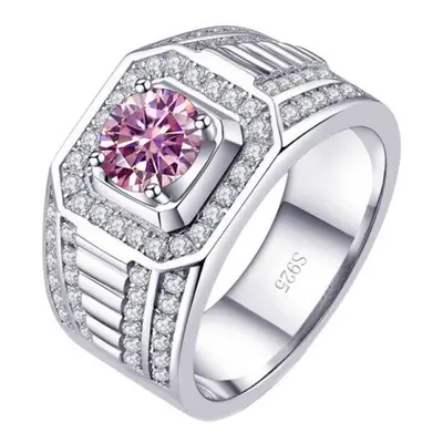 (pink, 10) Bagueringen Carat D Color Real Moissanite Diamond Rings Sterling Silver Jewelry Fashi