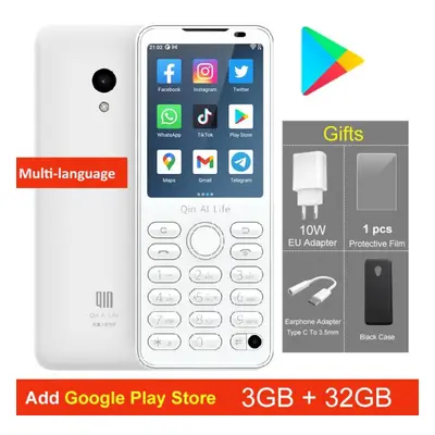 (Google Play, White) Qin F21 Pro Smart Touch Screen Phone