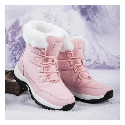 (pink, 40) Mctin Women Winter Snow Boots Warm Platform Ladies Women&apos;s Shoes Fur Ankle Boots