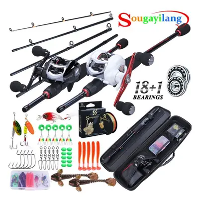 (black, 2.4m&Right handle) Fishing Rod And Reel Set 1.8-2.4m Cast Fishing Rod And + 1bb Reel Com