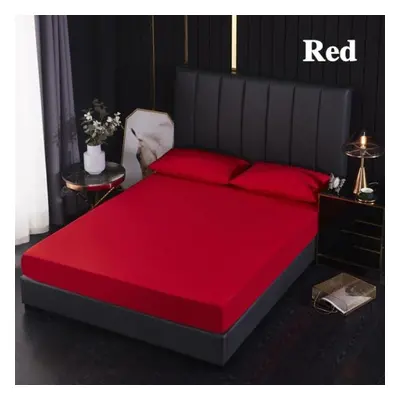 (red, Sheet 220X200x30cm) Smooth Waterproof Mattress Protector Cover For Bed Solid White Wetting