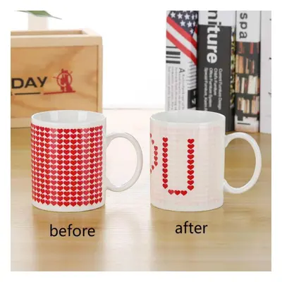 (red) Hi Color Changing Coffee Cup Creative Good Morning Color Changing Cup Ceramic Mug