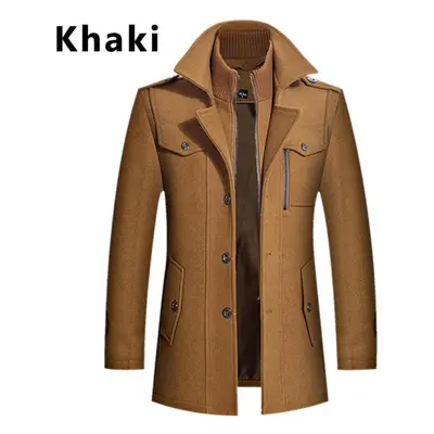 (khaki, XXXXL) Spring New Fashion Jackets For Men Trench Coat For Men Business Casual Slim Mens 