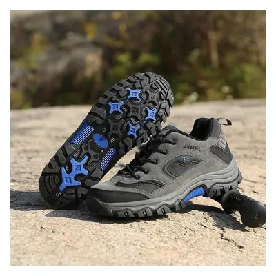 (gray, 41) Spring Autumn Men&apos;s Anti-skid Outdoor Hiking Shoes Large Size