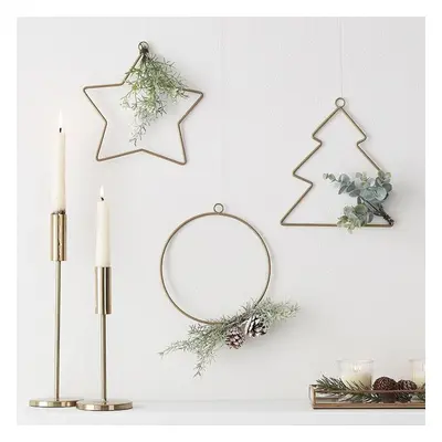 3 Wire Hanging Christmas Decorations & Festive Foliage, Wreath Christmas Decorations, Christmas 