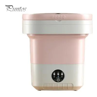 (pink) 12l Large Capacity Portable Folding Washing Machine Semi-automatic Timer Function Lightwe