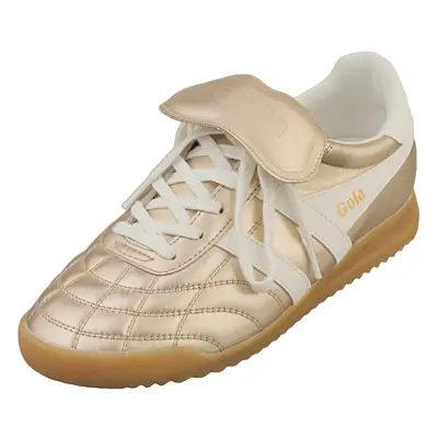 (7) Gola Stadium Womens Fashion Trainers in Gold Off White