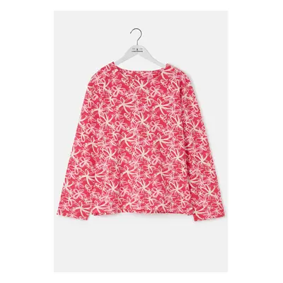 (UK 10, Raspberry Floral) Causeway Womens Breton Top