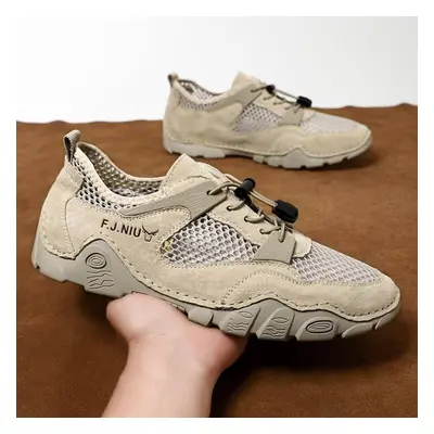 (sand, 45) Summer Men&apos;s Casual Shoes Breathable Mesh Shoes Sneakers