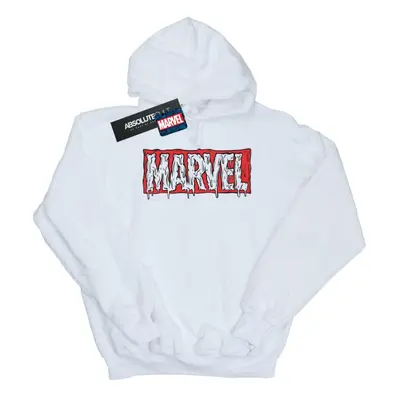 (S, White) Marvel Mens Drip Logo Hoodie