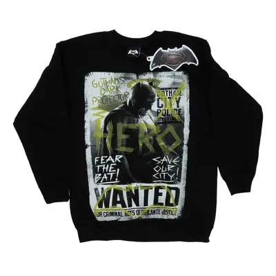 (XXL, Black) DC Comics Mens Batman v Superman Wanted Poster Sweatshirt