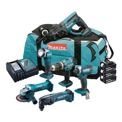 Makita DLX6075M 18v Piece LXT Cordless Tool Kit Li-Ion - x 4.0Ah Batteries