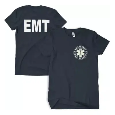 EMT T-Shirt Navy 2-Sided White Imprint - 2XL