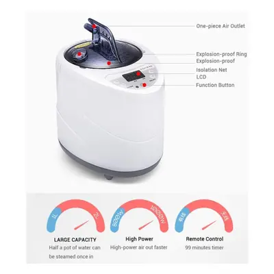 (rose red) 1000w Portable Steam Sauna Steamer With Remote Controller Slimming Household Sauna Bo