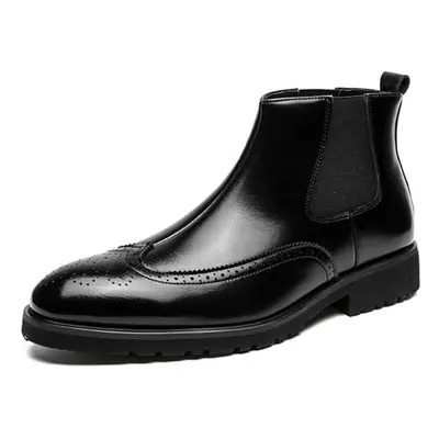 (black, 38) British Style Retro Men Brogues Boots Fashion Comfortable Ankle Boots For Men Shoes