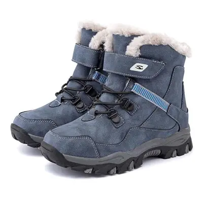 (blue, 31) High Quality Boys Winter Snow Boots New Platform Warm Cotton Shoes Anti -slip Rubber 