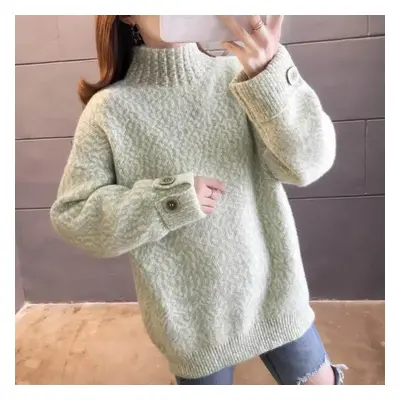 (light green, XXXL) Autumn And Winter Women&apos;s Short Chenille Fashion Bottoming Top Plus Vel