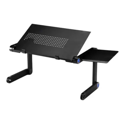 (black) Computer Desk Zionx Foldable Aluminum Alloy Laptop Notebook Desk Stand Mouse Plate Pro