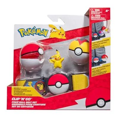 Pikachu Clip âN' Go Belt Set - 2-Inch Pikachu Battle Figure with Clip âN' Go Belt plus PokÃ©