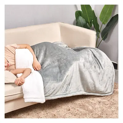 ( Grey) Large Electric Heated Throws Over Blanket Digital Control Warm Fleece Washable