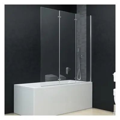 vidaXL Folding Shower Enclosure Panels ESG 130x138cm Bathtub Wall Screen